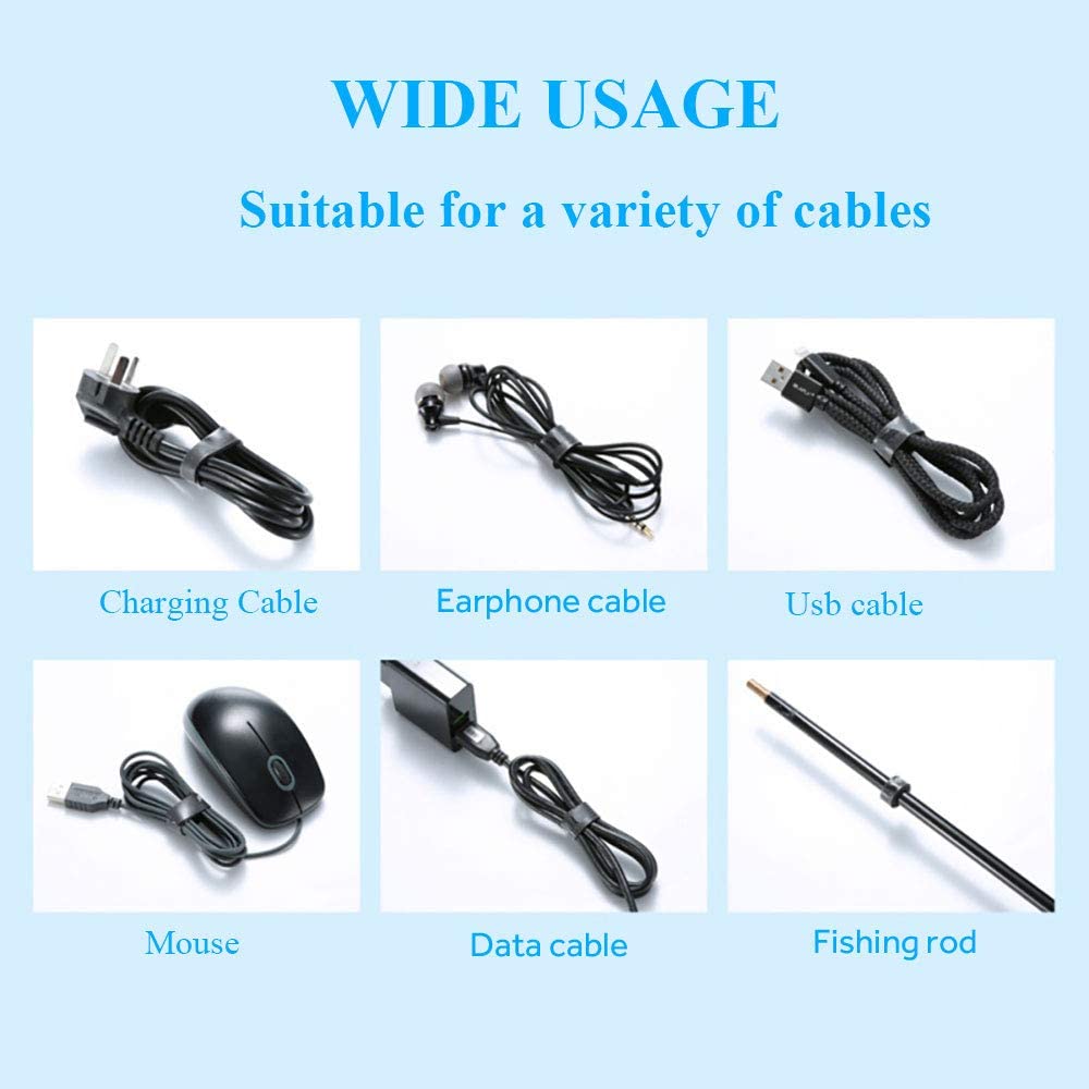 Cable Organizer 16.6 ft x 3 Roll Reusable Cable Straps Cable Clips Cable Ties Hook & Black Organizing Cord Organizer Cable Management Loop Nylon Fastening Tape Wire Organizer for Home, Office : Electronics