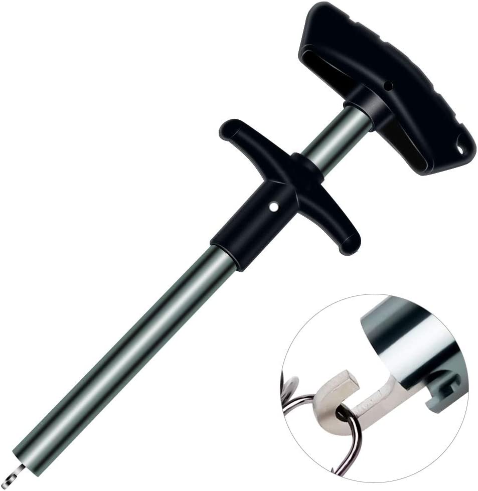 Easy Fish Hook Remover T-Shaped Hook Puller New Fishing Hooks Extractor Hook Removal Tool Squeeze-Out Fishing Hook Separator Fishing Stainless Steel Fishing Tool (Black)