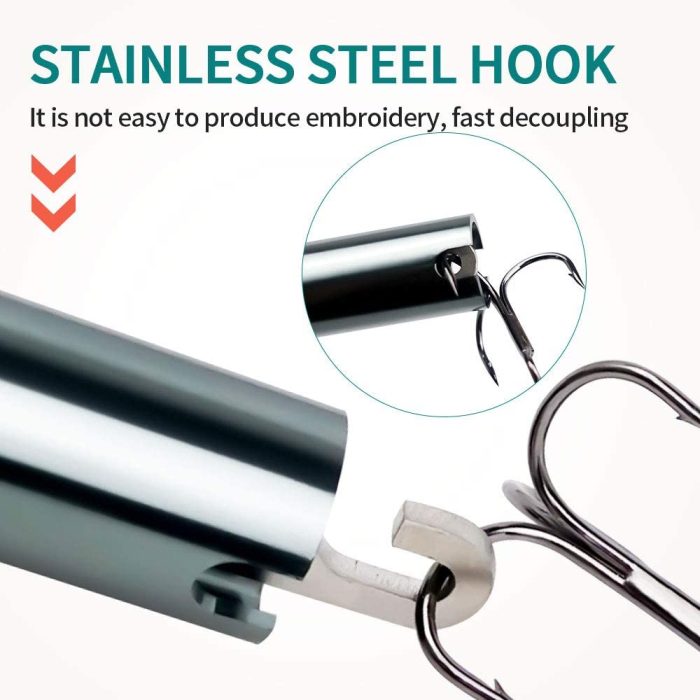 Easy Fish Hook Remover T-Shaped Hook Puller New Fishing Hooks Extractor Hook Removal Tool Squeeze-Out Fishing Hook Separator Fishing Stainless Steel Fishing Tool (Black)