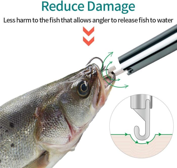 Easy Fish Hook Remover T-Shaped Hook Puller New Fishing Hooks Extractor Hook Removal Tool Squeeze-Out Fishing Hook Separator Fishing Stainless Steel Fishing Tool (Black)