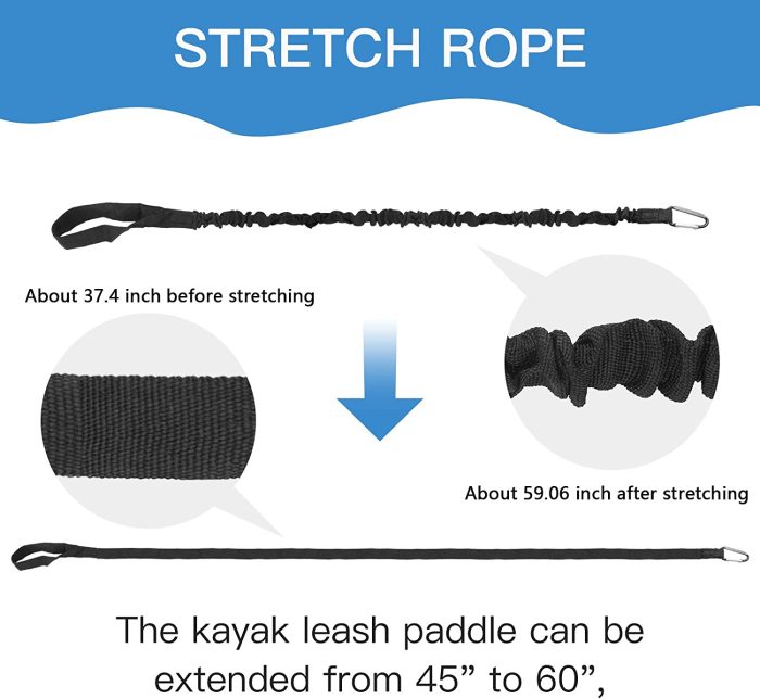 Kayak Paddles Leash 2 Pack Black Kayaking Equipment with Quick Release Paddle Holder Clip D-Shape Carabiner Stretchable SUP Paddle Board Accessories Fishing Rod Leash Kit (Black x 2 Pack) : Sports & Outdoors