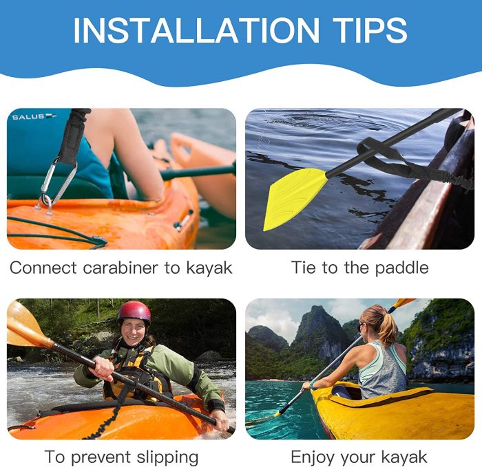 Kayak Paddles Leash 2 Pack Black Kayaking Equipment with Quick Release Paddle Holder Clip D-Shape Carabiner Stretchable SUP Paddle Board Accessories Fishing Rod Leash Kit (Black x 2 Pack) : Sports & Outdoors