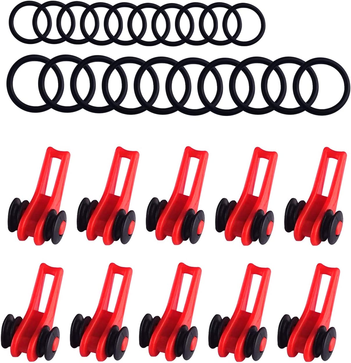 Fishing Rod Hook Keeper for Rod 10PCS with 2 Elastic Rubber Rings for Treble Hooks Worm Hook Saltwater Fishing Tools Plastic Fishing Pole Hook Holder Hooks Protector Fishing Tackle : Sports & Outdoors