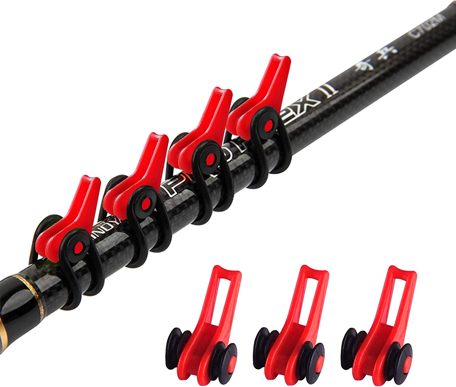 Fishing Rod Hook Keeper for Rod 10PCS with 2 Elastic Rubber Rings for Treble Hooks Worm Hook Saltwater Fishing Tools Plastic Fishing Pole Hook Holder Hooks Protector Fishing Tackle : Sports & Outdoors