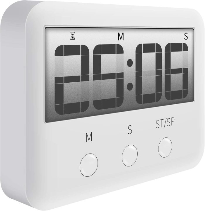 Kitchen Timers 24 Hours Large LCD Digital for Cooking Multifunctional Strong Magnet White Loud Ring No Frills, Simple Operation, Count Down for Kids Teachers Cooking Tools : Home & Kitchen