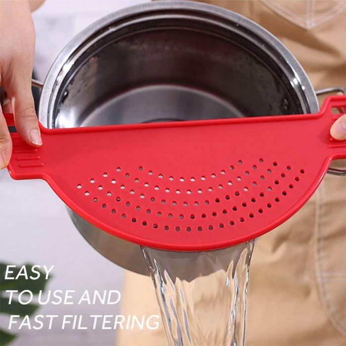 2PCS Plastic Drainer Strainers Pot Funnel Half Moon Shape Food Filter Board Sieve Draining With Handle Heat Resistant Fit for Pasta Vegetable Fruit Colander Kitchen Gadgets 11.2 x 4.1Inch: Home & Kitchen