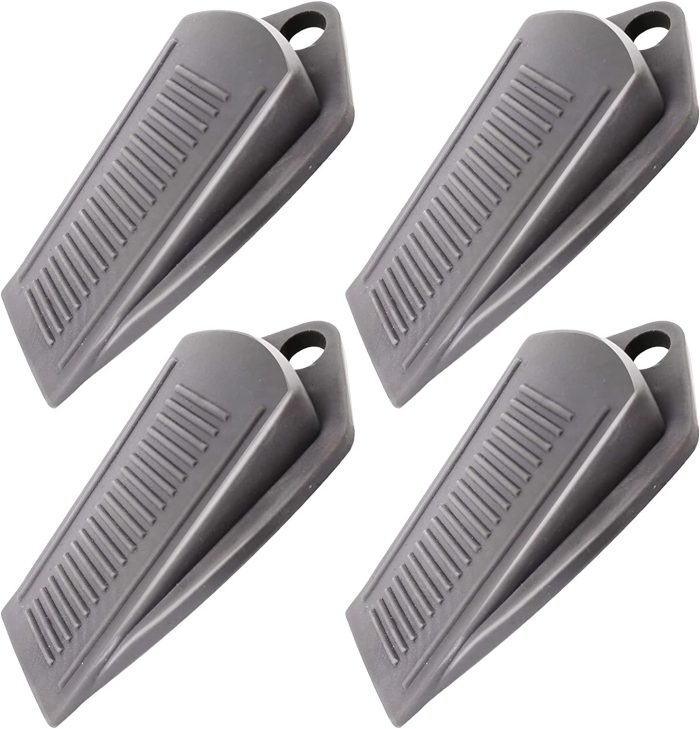 Rubber Door Stopper Wedge – Sturdy and Stackable Door Stop, Heavy Duty Door Stopper,Multi Floor Doorstop Ensures Tight Fit for Gaps(4 Pack) : Office Products