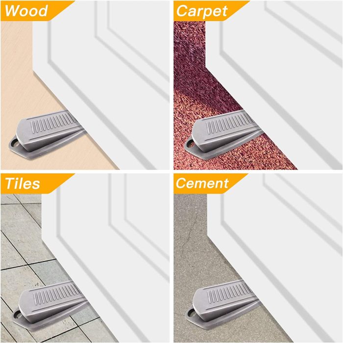 Rubber Door Stopper Wedge – Sturdy and Stackable Door Stop, Heavy Duty Door Stopper,Multi Floor Doorstop Ensures Tight Fit for Gaps(4 Pack) : Office Products