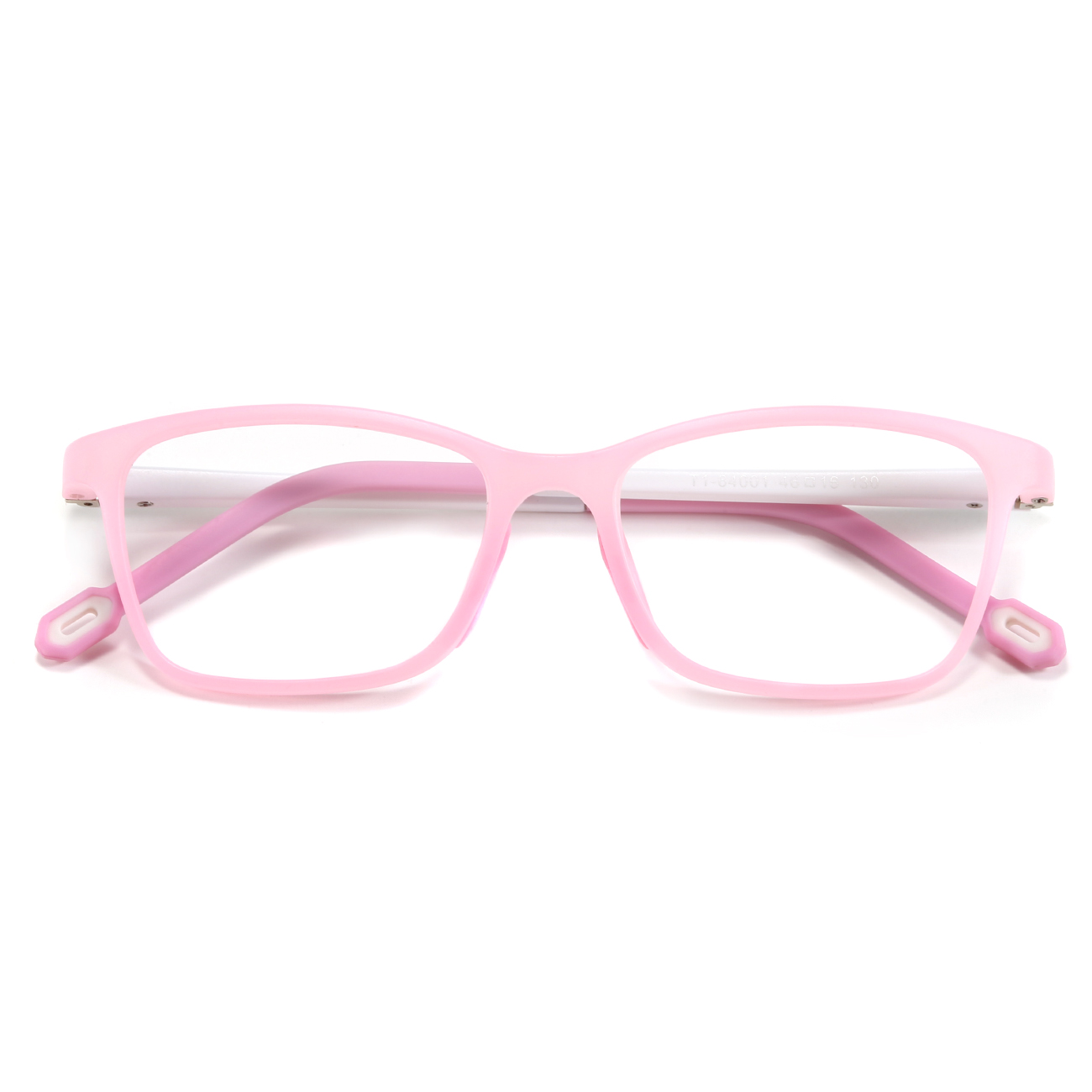 Kids Blue Light Glasses, Square Flexible TR90 Frame, Anti Blue Light Anti Eyestrain Anti Glare Anti UV Age 4-10 Pink