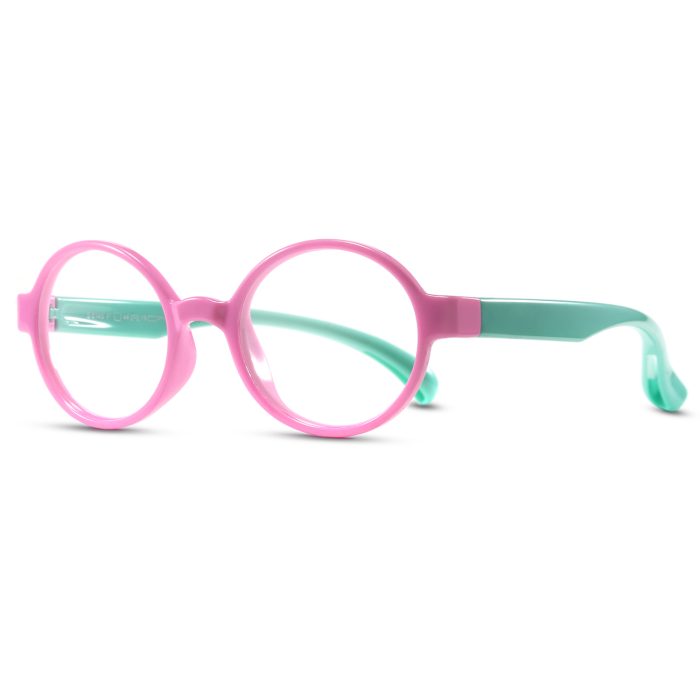 Blue Light Blocking Glasses for Kids Flexible Round Frame with Anti-Fatigue Anti-Glare Anti UV Glasses Age 3-12