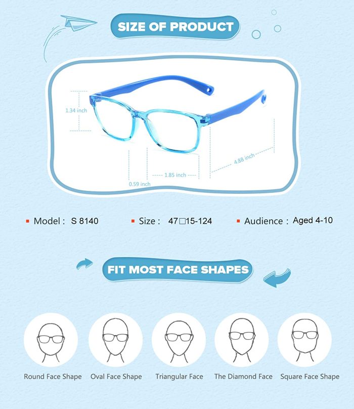 Kids Blue Light Blocking Glasses 2 Pack