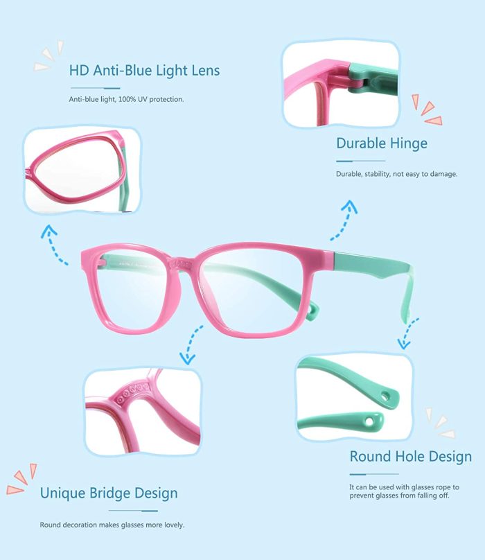 Kids Blue Light Blocking Glasses 2 Pack