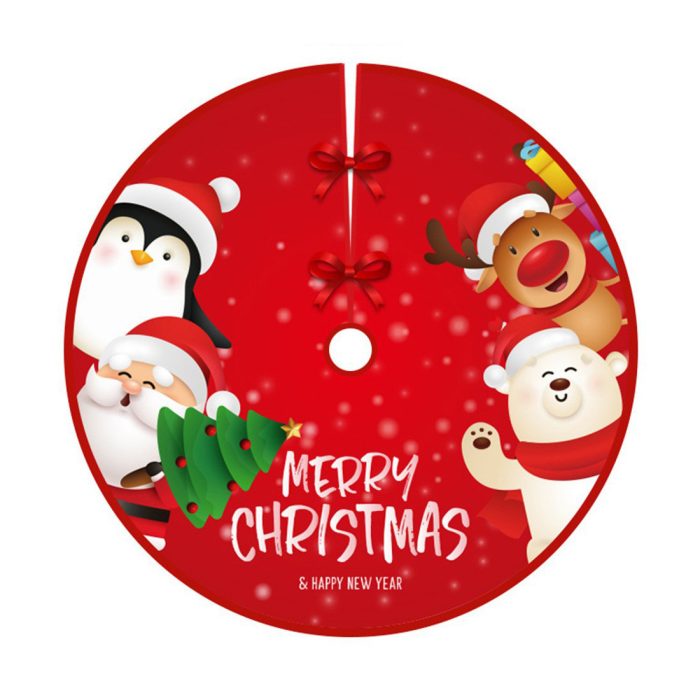 Christmas Tree Skirt - 36 Inches Large Red Tree Skirt with High-End Soft Fabric Classic Tree Skirt for Christmas Decorations Indoor Outdoor