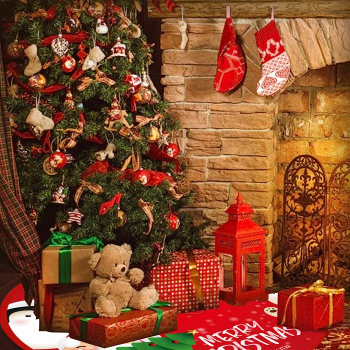 Christmas Tree Skirt - 36 Inches Large Red Tree Skirt with High-End Soft Fabric Classic Tree Skirt for Christmas Decorations Indoor Outdoor
