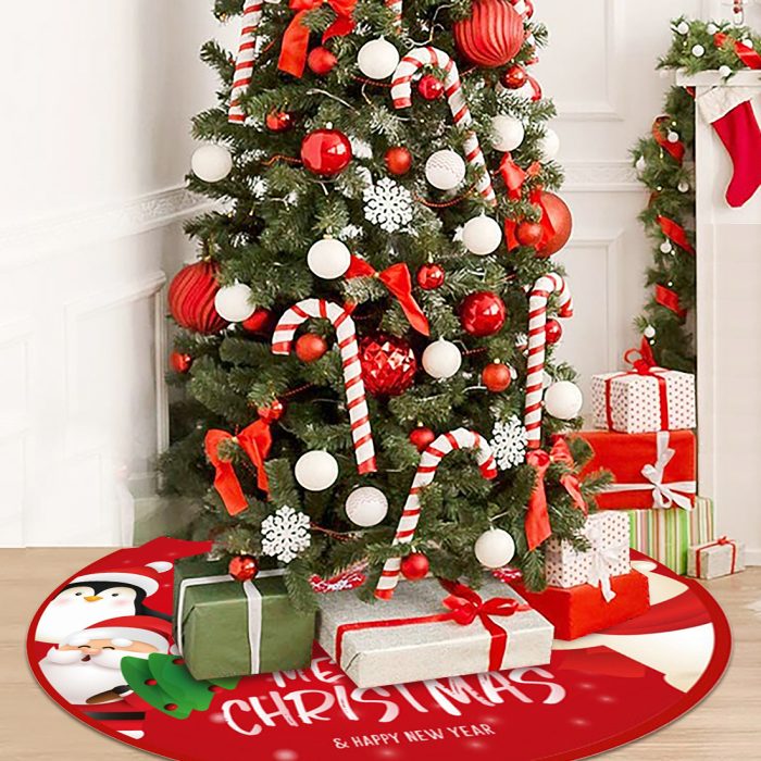 Christmas Tree Skirt - 36 Inches Large Red Tree Skirt with High-End Soft Fabric Classic Tree Skirt for Christmas Decorations Indoor Outdoor
