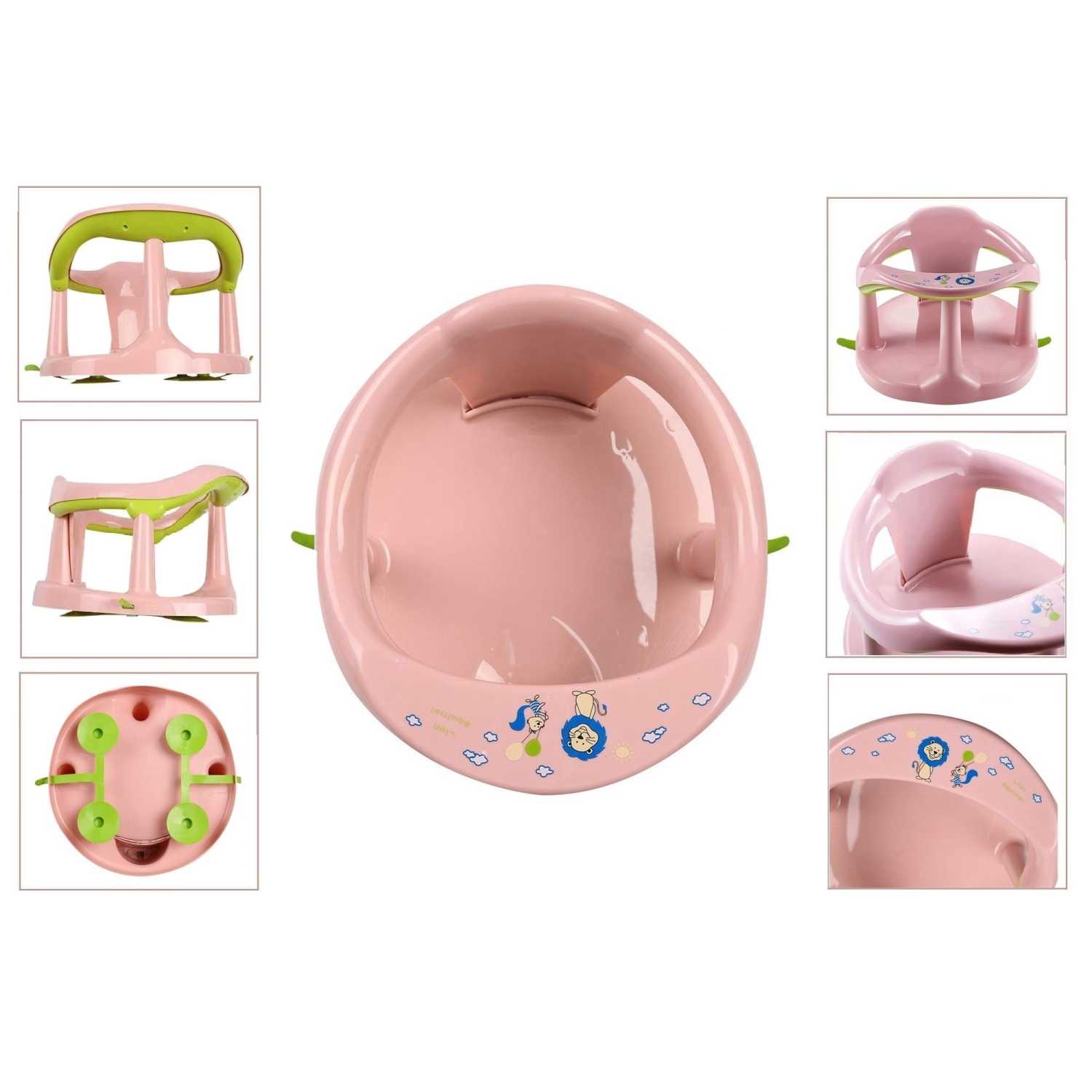 Baby Bathtub Seat for Baby Bath Essentials,Baby Bath Seat for Babies 6 Months & Up,Infant Bath Seat for Sitting Up in Tub, 8 in 1 Baby Bath Set - Value Baby Shower Gifts (Pink)