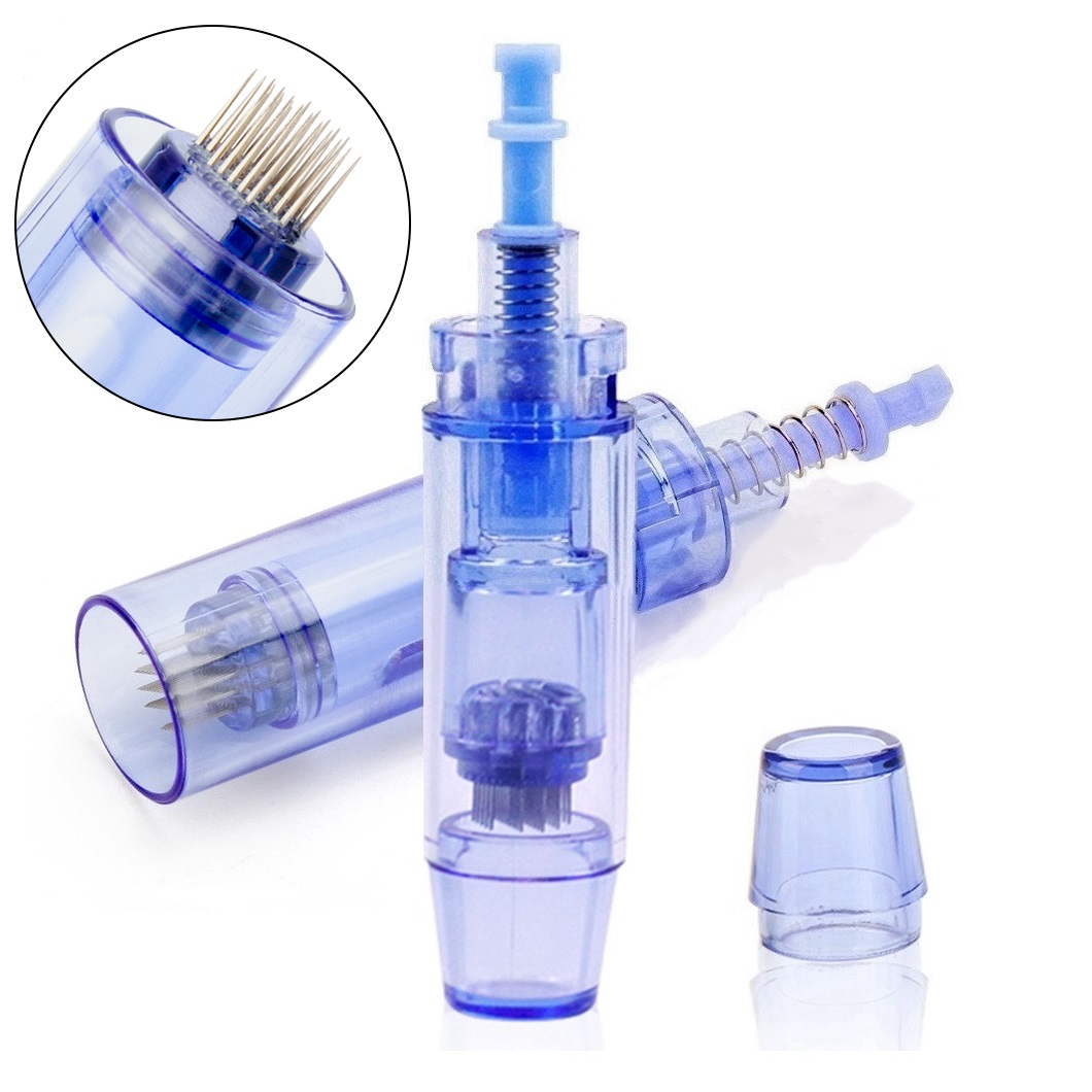 Med SPA Care® Disposable Replacement Cartridges - Fit for Derma Pen Dr.pen Ultima A1 Electric Skin Care Device Dermapen Permanent Makeup Pen (42 Pins, A1 Blue 0.25mm 50pcs)