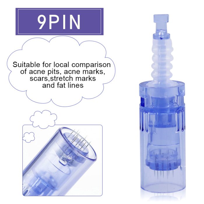Med SPA Care® Disposable Replacement Cartridges 0.01mm~0.25mm - Fit for Dr.pen Derma Pen Ultima A6 Electric Skin Care Device Dermapen Permanent Makeup Pen (12 Pins, A6 Blue 0.25mm 10pcs)