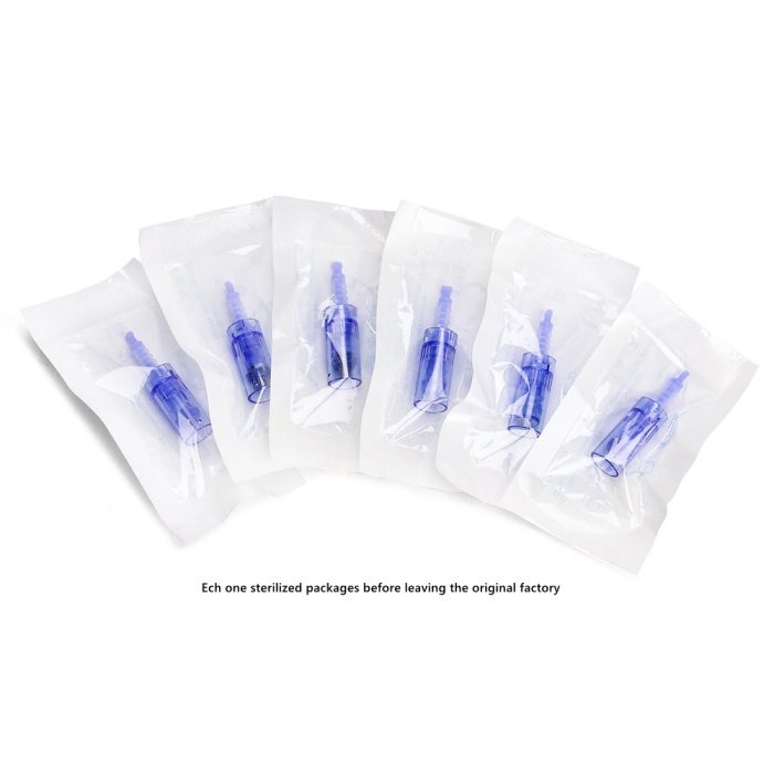 Med SPA Care® Disposable Replacement Cartridges 0.01mm~0.25mm - Fit for Dr.pen Derma Pen Ultima A6 Electric Skin Care Device Dermapen Permanent Makeup Pen (3D Nano, A6 Blue 0.01mm 25pcs)