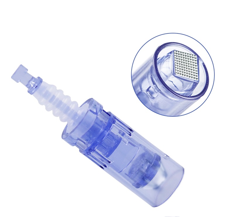 Med SPA Care® Disposable Replacement Cartridges - Fit for Derma Pen Dr.pen Ultima A1 Electric Skin Care Device Dermapen Permanent Makeup Pen (12 Pins, A1 Blue 0.25mm 10pcs)