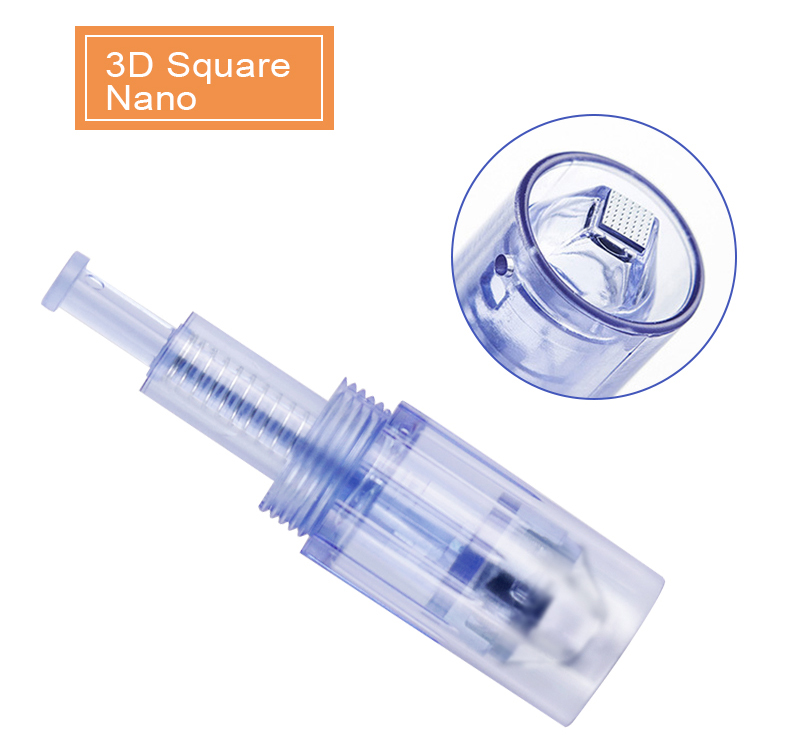 Med SPA Care® Disposable Replacement Cartridges 0.01mm~0.25mm - Fit for Dr.pen Derma Pen Ultima A6 Electric Skin Care Device Dermapen Permanent Makeup Pen (3D Nano, A6 Blue 0.01mm 25pcs)