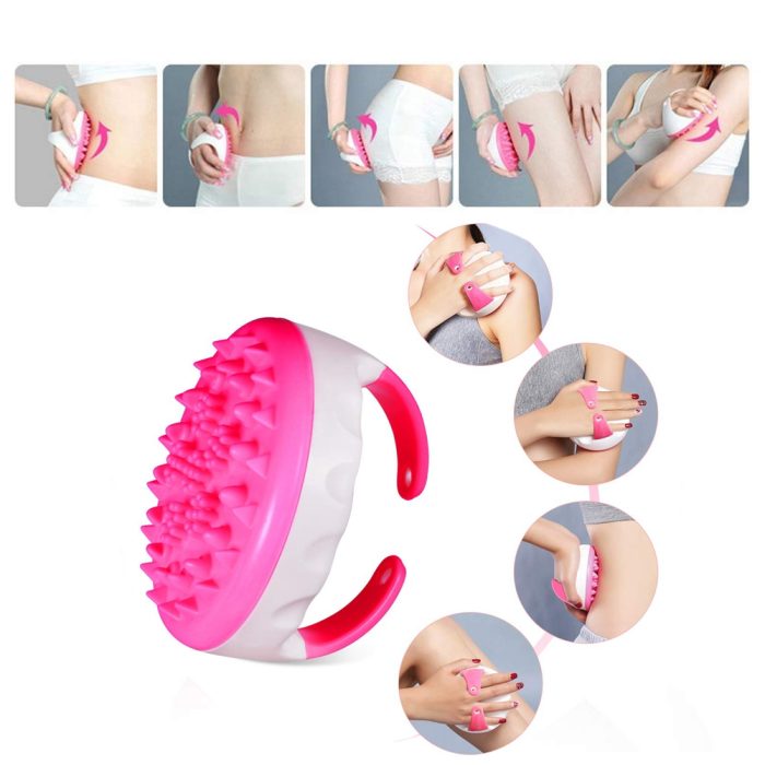 Med SPA Care Silicone Scalp Massager for Improve Blood Circulation Firm Skin,Exfoliating Body Scrubber, Whole Body Massage Wet & Dry Brush,Anti Cellulite Massager,Shower Brush & Shampoo Brush(Rose)
