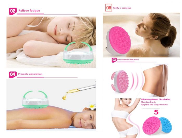 Med SPA Care Silicone Scalp Massager for Improve Blood Circulation Firm Skin,Exfoliating Body Scrubber, Whole Body Massage Wet & Dry Brush,Anti Cellulite Massager,Shower Brush & Shampoo Brush(Rose)