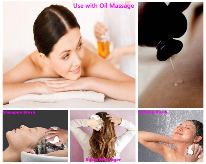 Med SPA Care Silicone Scalp Massager for Improve Blood Circulation Firm Skin,Exfoliating Body Scrubber, Whole Body Massage Wet & Dry Brush,Anti Cellulite Massager,Shower Brush & Shampoo Brush(Rose)