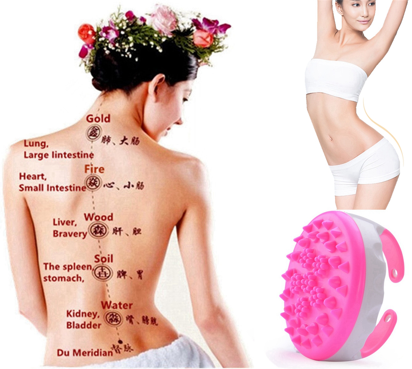 Med SPA Care Silicone Scalp Massager for Improve Blood Circulation Firm Skin,Exfoliating Body Scrubber, Whole Body Massage Wet & Dry Brush,Anti Cellulite Massager,Shower Brush & Shampoo Brush(Rose)