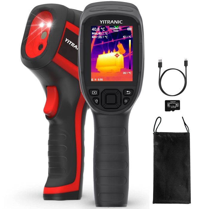 256 x 192 IR High Resolution Thermal Imaging Camera, 12 Hours Battery Life Handheld Infrared Camera for Home Inspection HVAC Leak Detection Electrical Maintance