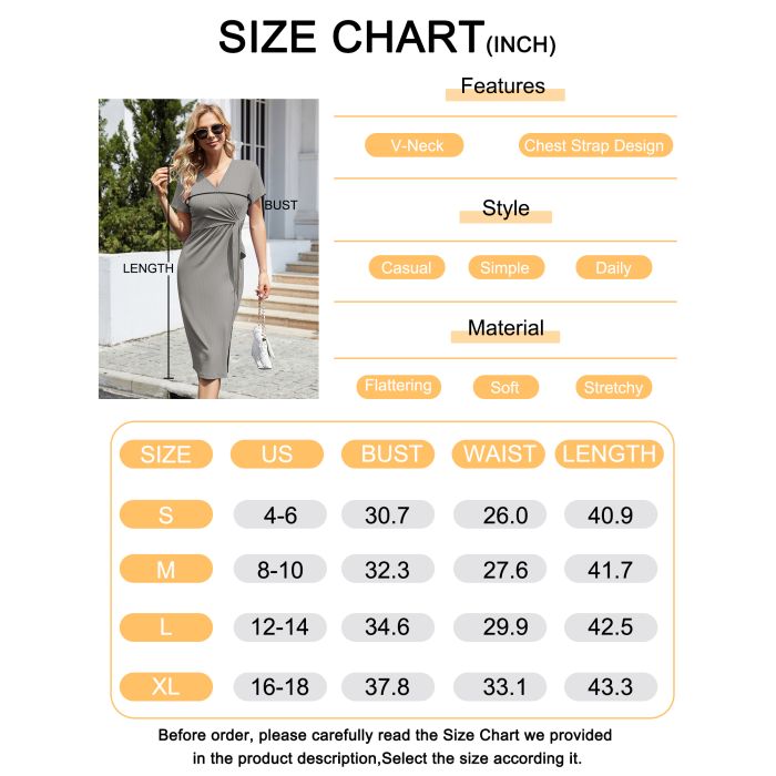 Wine Red-L- Women's Summer Bodycon Dress Ribbed Knit Short Sleeve Warp V Neck Split Pencil Midi Dresses