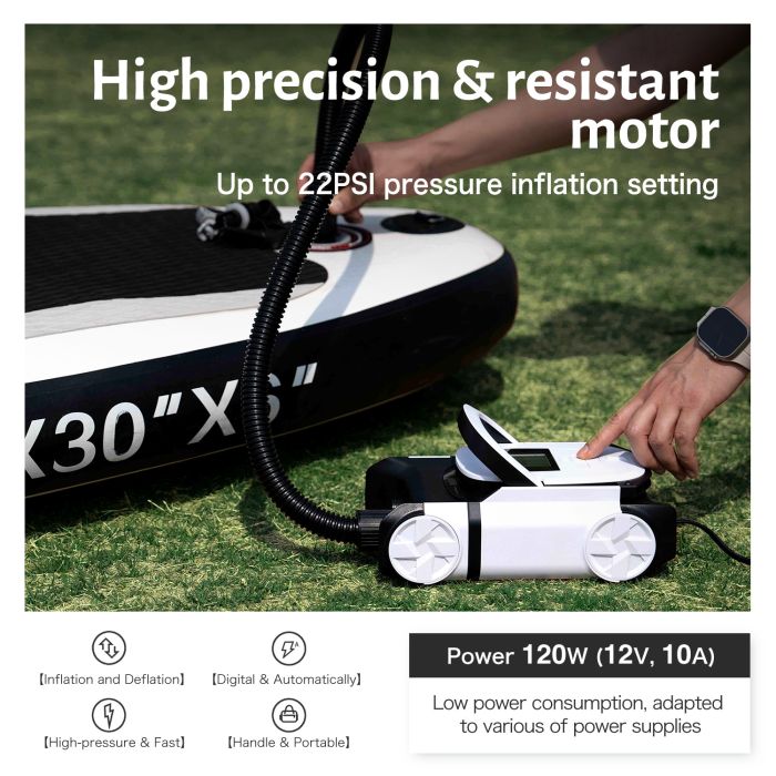 AILCION Electric Paddle Board Pump for Inflatables, 22PSI SUP Air Pump for Inflation and Deflation of Standup Paddleboard and Mattress with 12V DC Car Connector and Portable Boat Accessories…