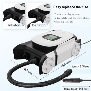 AILCION Electric Paddle Board Pump for Inflatables, 22PSI SUP Air Pump for Inflation and Deflation of Standup Paddleboard and Mattress with 12V DC Car Connector and Portable Boat Accessories…