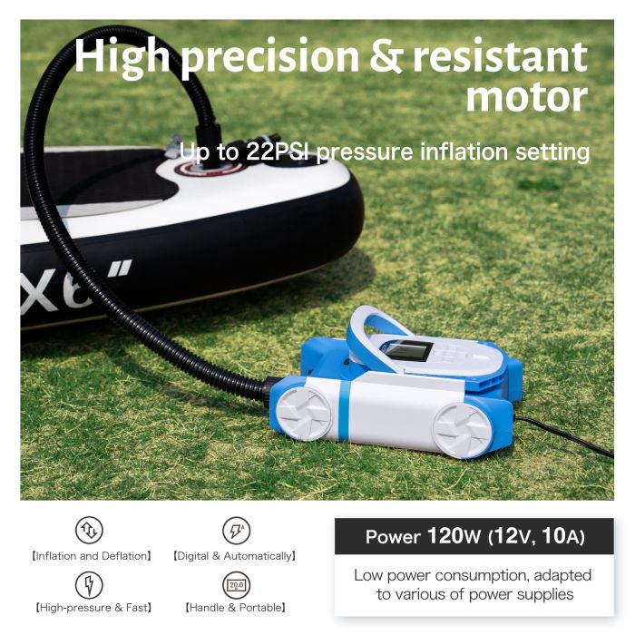 AILCION SUP Air Pump for Inflatable Bed, 22PSI High Pressure Pump, Electric Paddle Board Pump Portable with Intelligent Dual Stage Auto-Off Function…