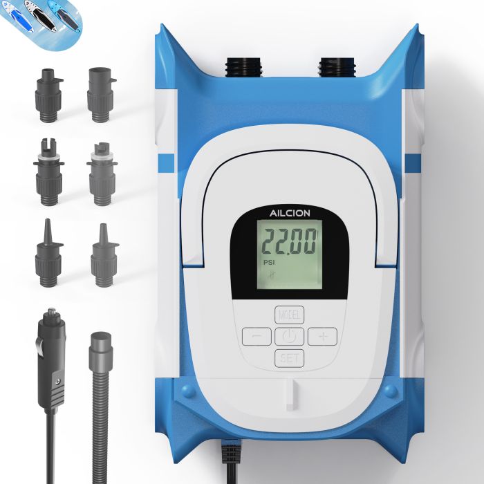 AILCION SUP Air Pump for Inflatable Bed, 22PSI High Pressure Pump, Electric Paddle Board Pump Portable with Intelligent Dual Stage Auto-Off Function…