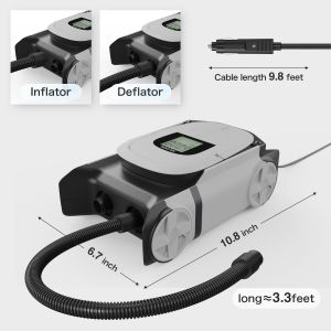 AILCION Gray Paddle Board Pump Bicycle & Car Tire inflator for Deflation of Boat, Mattress, Kayak 12V DC Tire Pump for Car Portable with Pressure Gauge,…