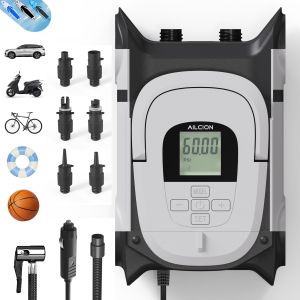 AILCION Gray Paddle Board Pump Bicycle & Car Tire inflator for Deflation of Boat, Mattress, Kayak 12V DC Tire Pump for Car Portable with Pressure Gauge,…