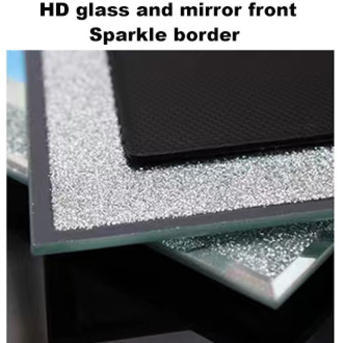 Miqibula 4x6 Picture Frames Glass Photo Frame with Gold Glitter 4x6 Christmas Photo Frame Decor Horizontally or Vertically 0n Tabletop Desk and Shelf (Gold 2pcs)