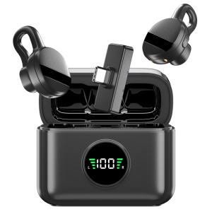 ZVVN Mini Wireless Microphone with USB-C Plug for iPhone 15/16 & Android, Lavalier Microphone with Noise Cancellation, 30H Battery, for Video Recording, Podcast, YouTube, TikTok, Live Streaming