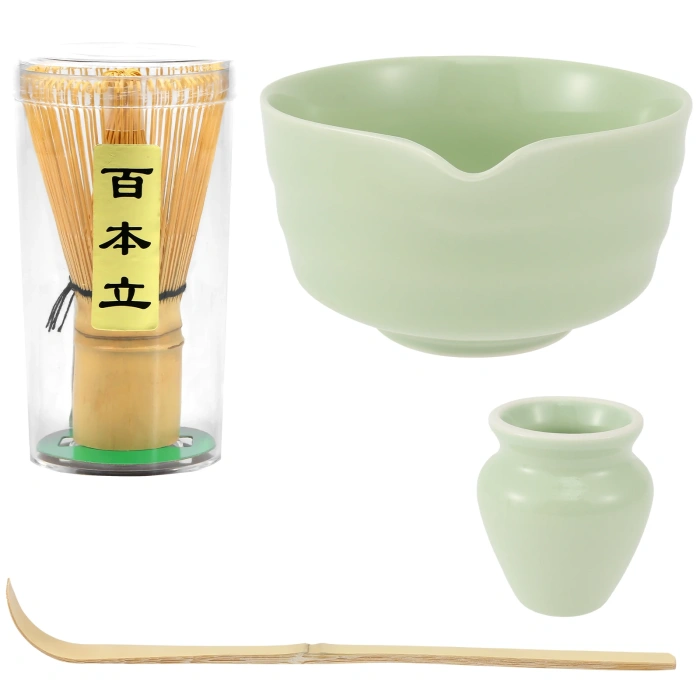 4 個の日本抹茶セット セラミックボウル竹抹茶泡立て器と茶杓付き 茶愛好家へのギフト 茶道具アクセサリー - AliExpress 15