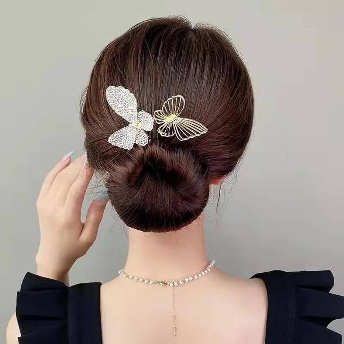 女性のためのエレガントなヘアクリップ,ファッショナブルなバタフライフラワークリップ,女の子のためのファッショナブルなヘアクリップ
