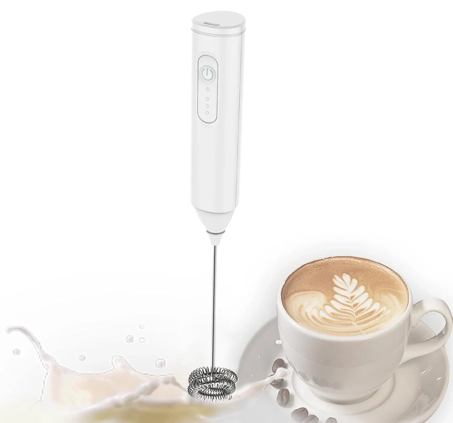 ミニミルク泡立て器 USB 充電式 3 スピード泡メーカーコーヒー泡立て器ミキサー電動ハンドルブレンダーエッグビーター